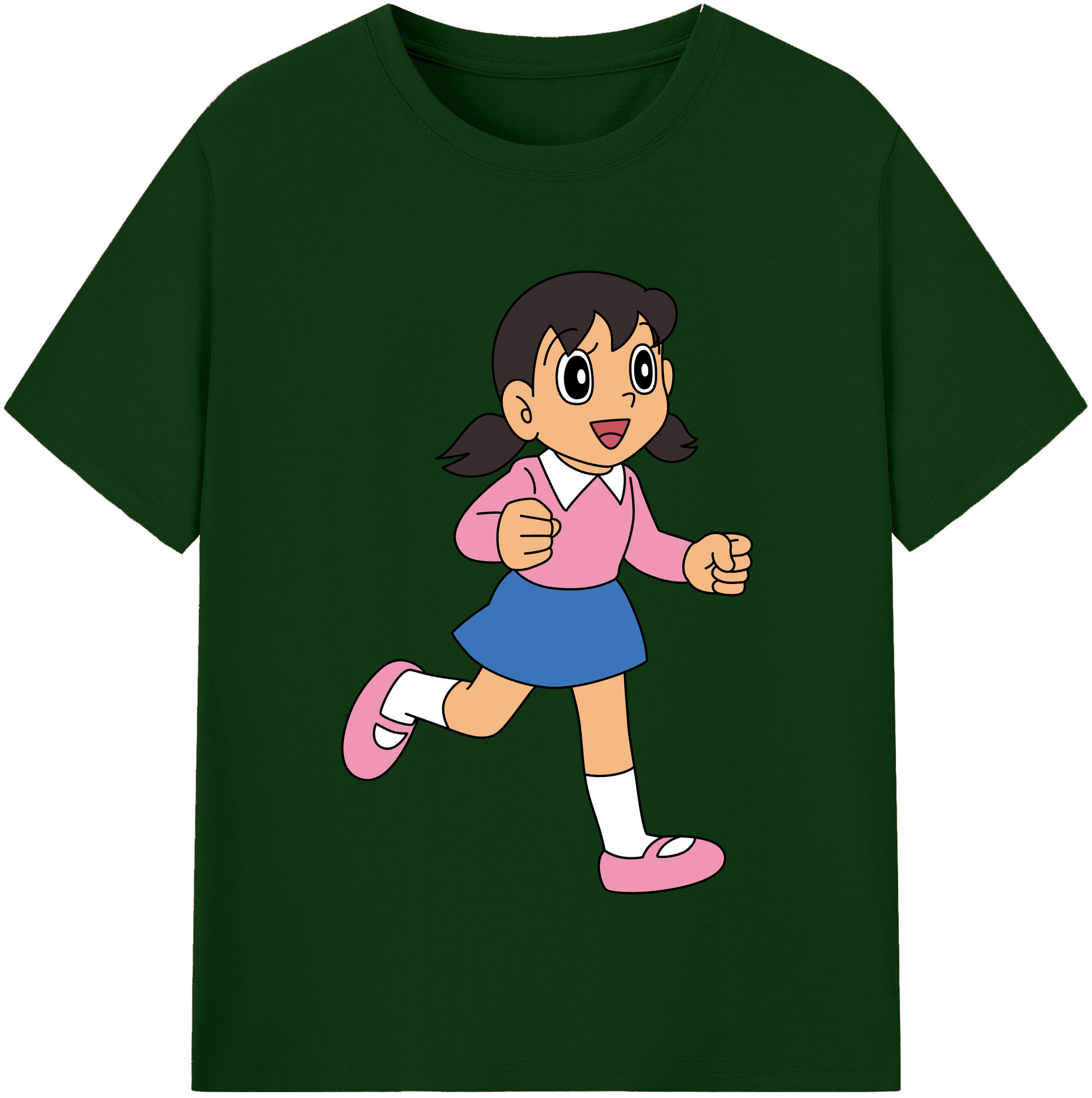 （画像用） ドラえもん みなもと しずか Doraemon Shizuka Minamoto 綿100％半袖Tシャツ（フロントプリント）